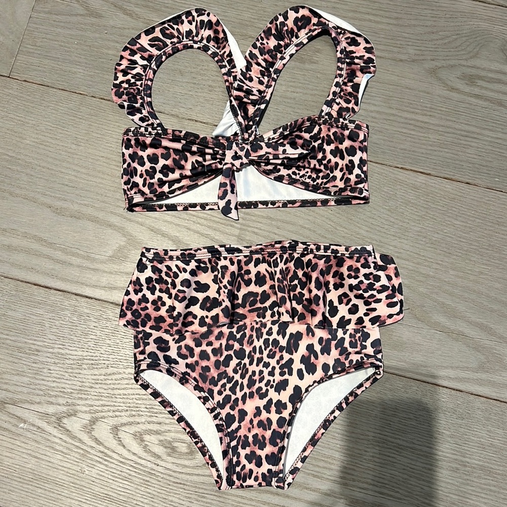 High waisted bikini leopard print